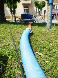 Ideiglenes átemelő Győrben az Ady Endre utcában